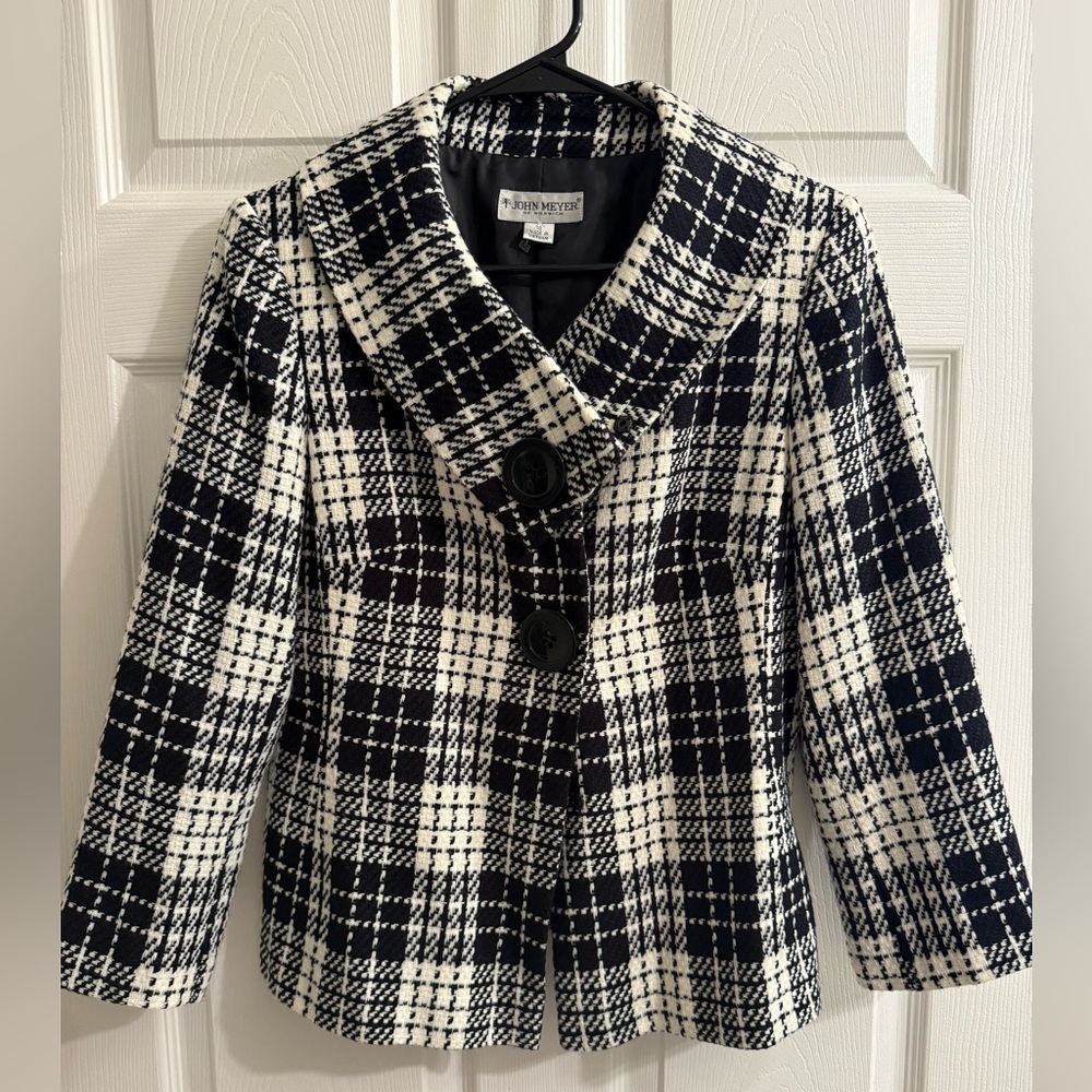 John Mayer Plaid Black and White Women's Jacket